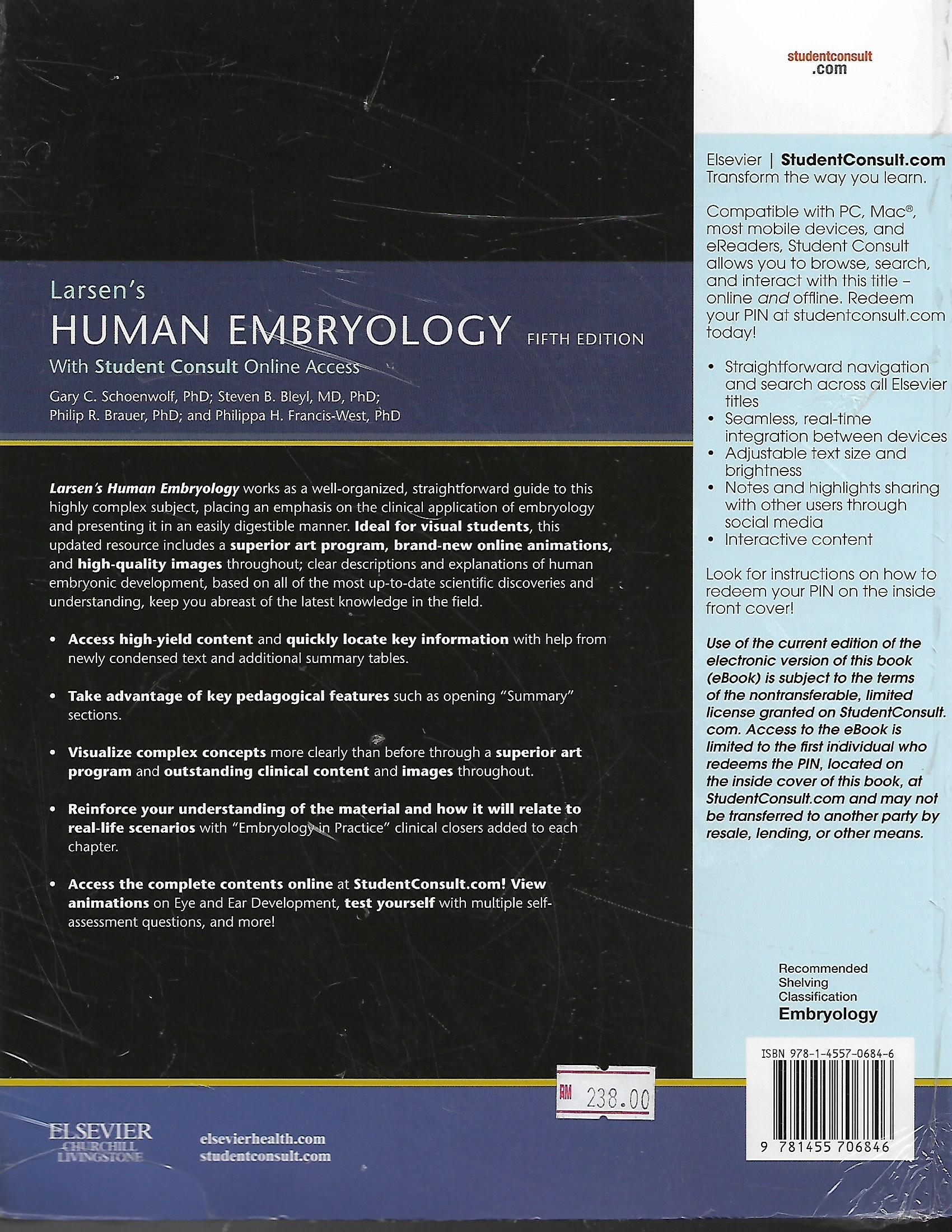 Larsen's Human Embryology: Fifth Edition- Gary C. Schoenwolf PhD ...