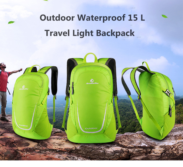 ANMEILU 15L Foldable Backpack Ultralight Outdoor Camping Travel Waterproof Folding School Bag Men Women
