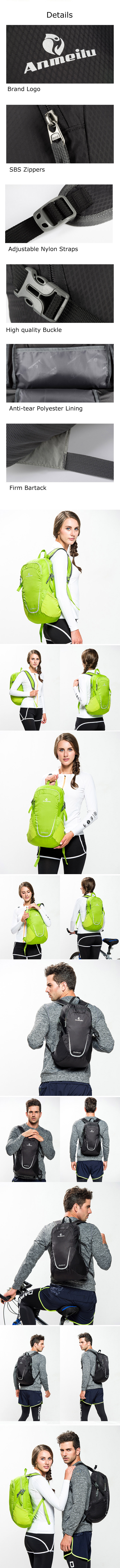ANMEILU 15L Foldable Backpack Ultralight Outdoor Camping Travel Waterproof Folding School Bag Men Women