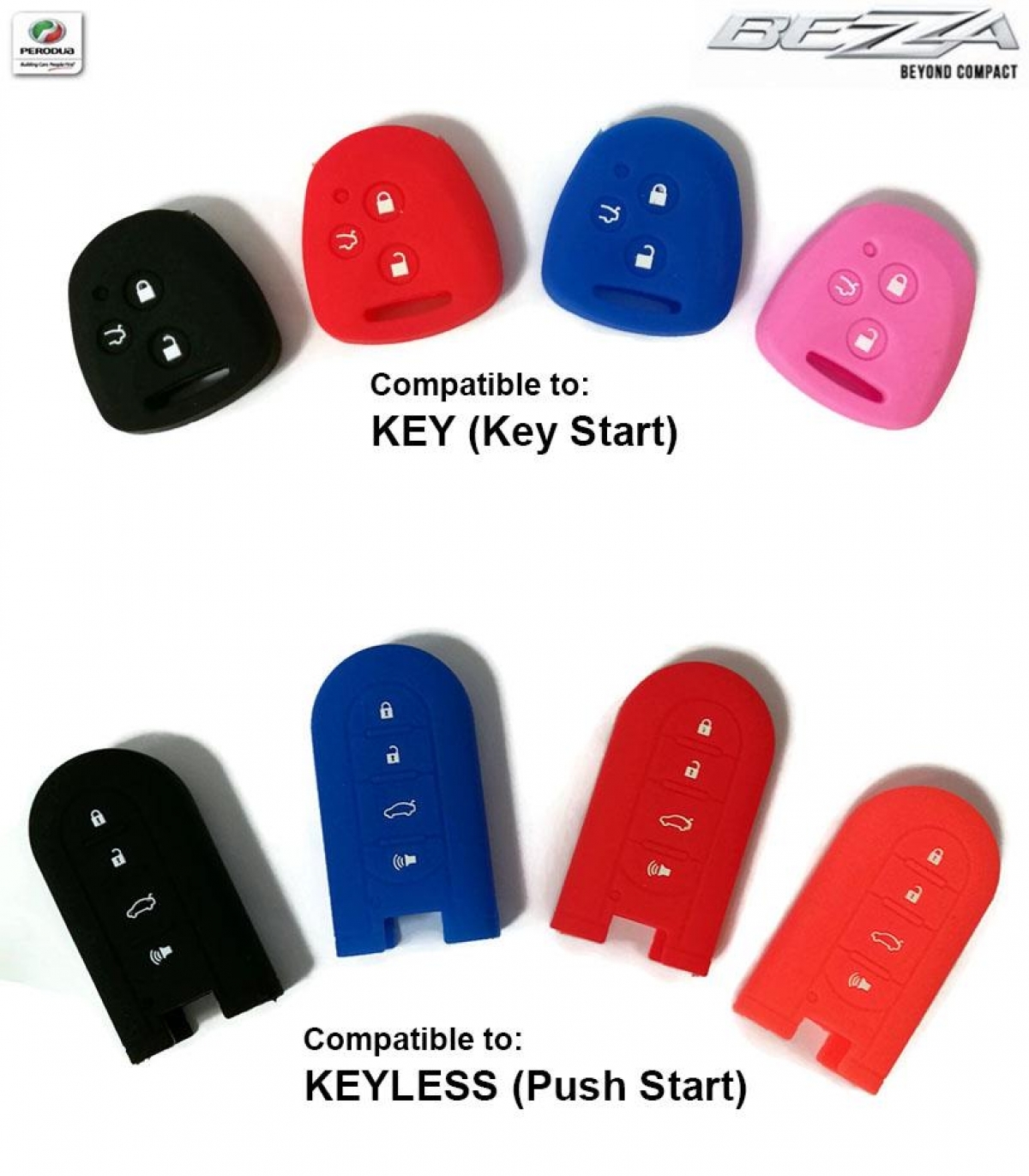 Perodua Bezza Silicone Remote Car Key Cover Case (1PC 