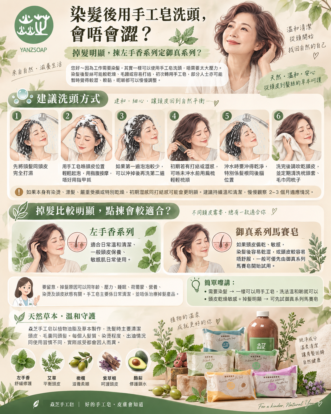 焱芝手工皂染髮後洗髮指南