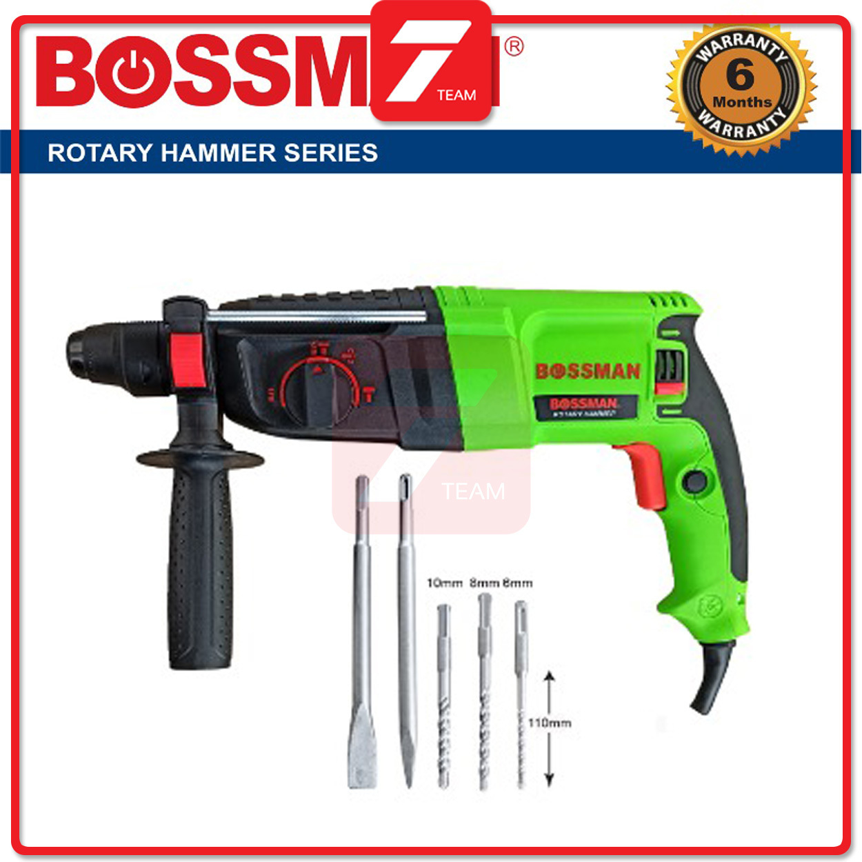 Bossman Rotary Hammer Drill BBH225 900W 