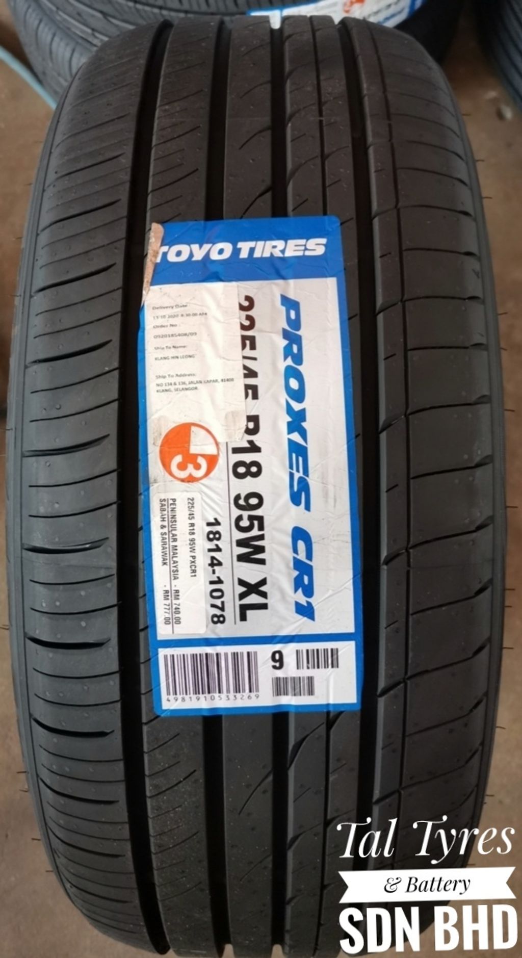 225/45/18 Toyo CR1 – Tal Tyres & Battery Sdn Bhd