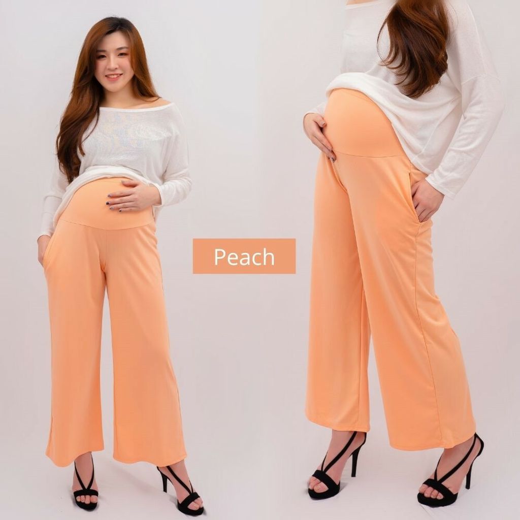 MF004 Maternity Pants Palazzo Pants with Pocket Seluar Pregnant Seluar ...