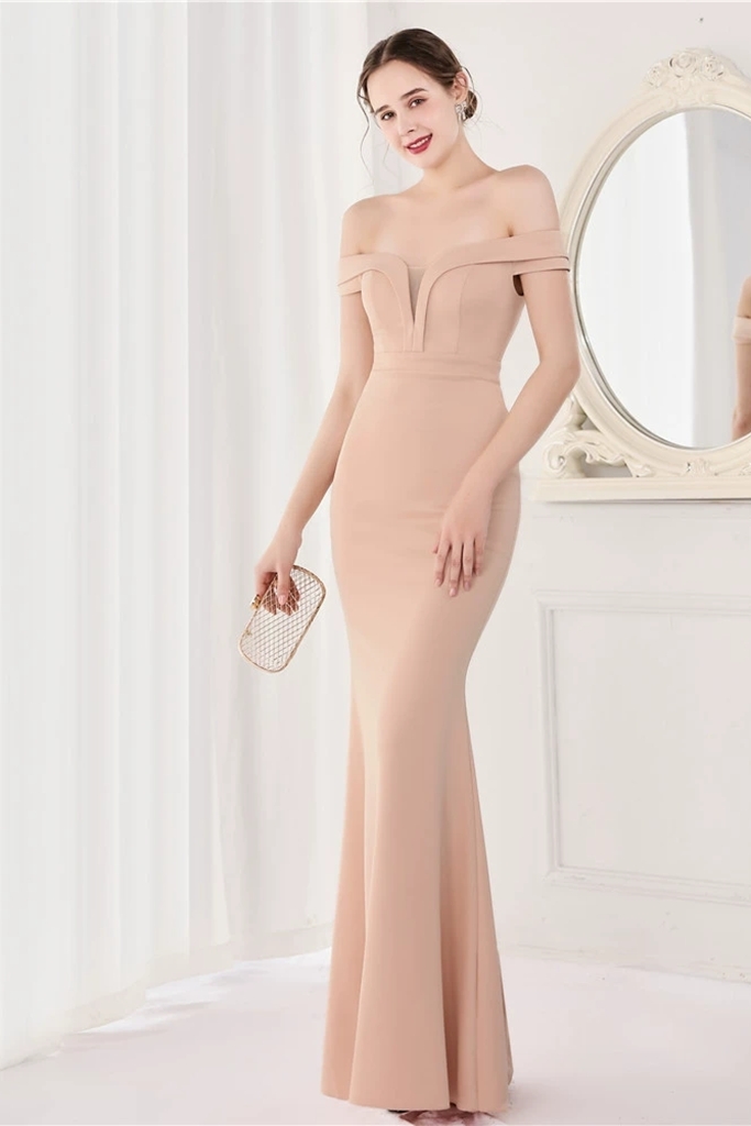 beige long gown