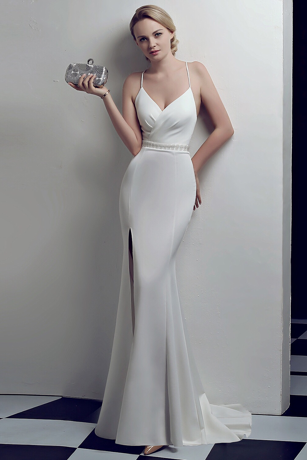 low back evening gown