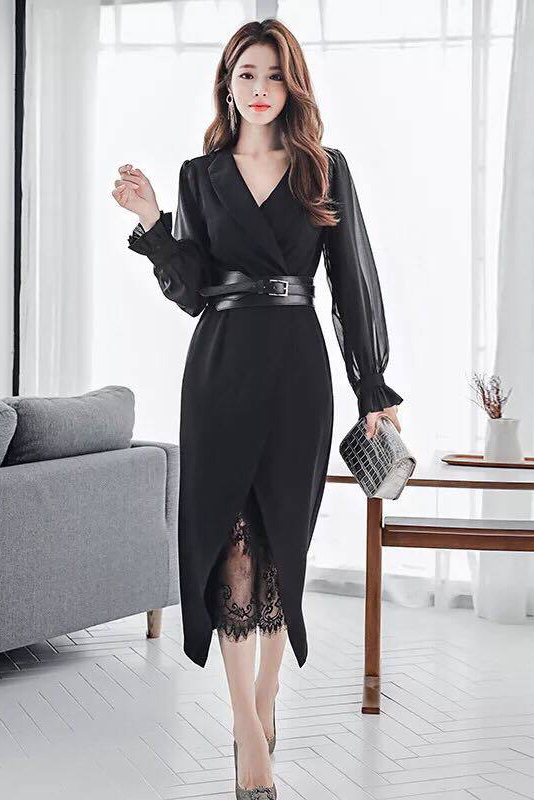 midi dress formal with sleeves