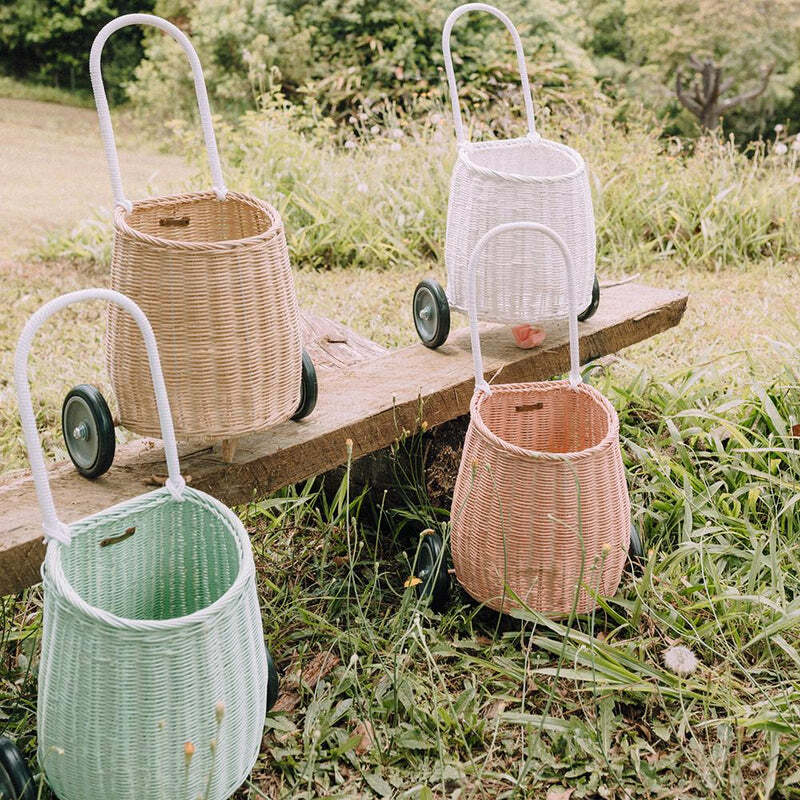新品✦1点のみ Olli Ella  Apple Basket(Big) Olli Ella Large Rattan Basket - Apples - Handmade! unisex (bambini)