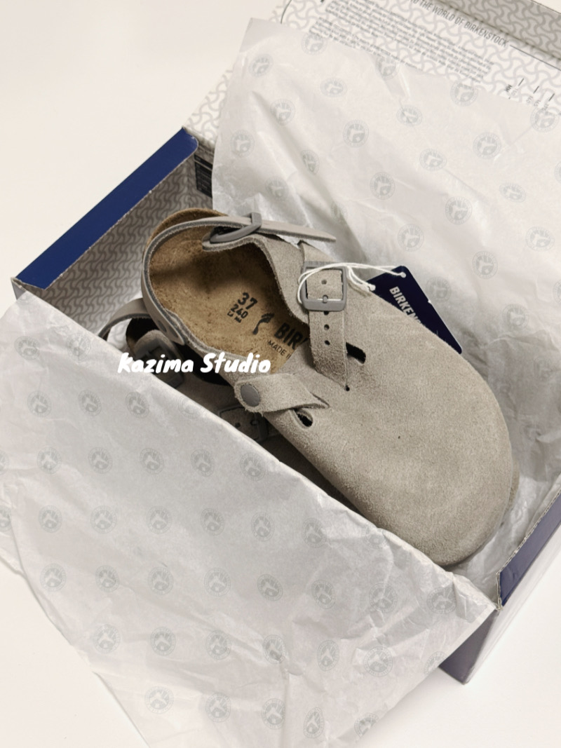 Birkenstock Tokio Stone Coin 開箱照｜麂皮石灰灰｜Kazima Studio