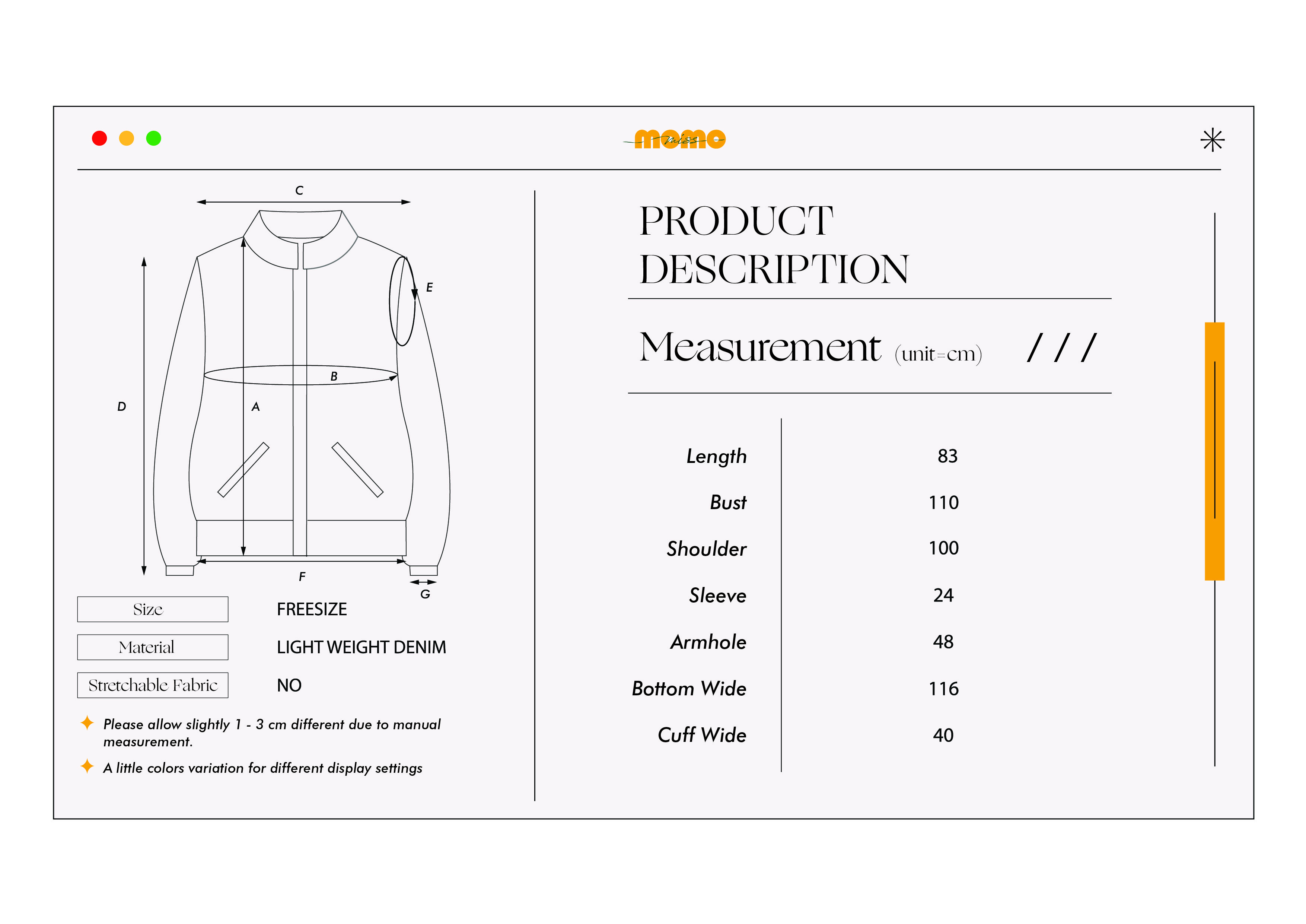 BIZZY SHIRT 牛仔套装上衣 蓝色