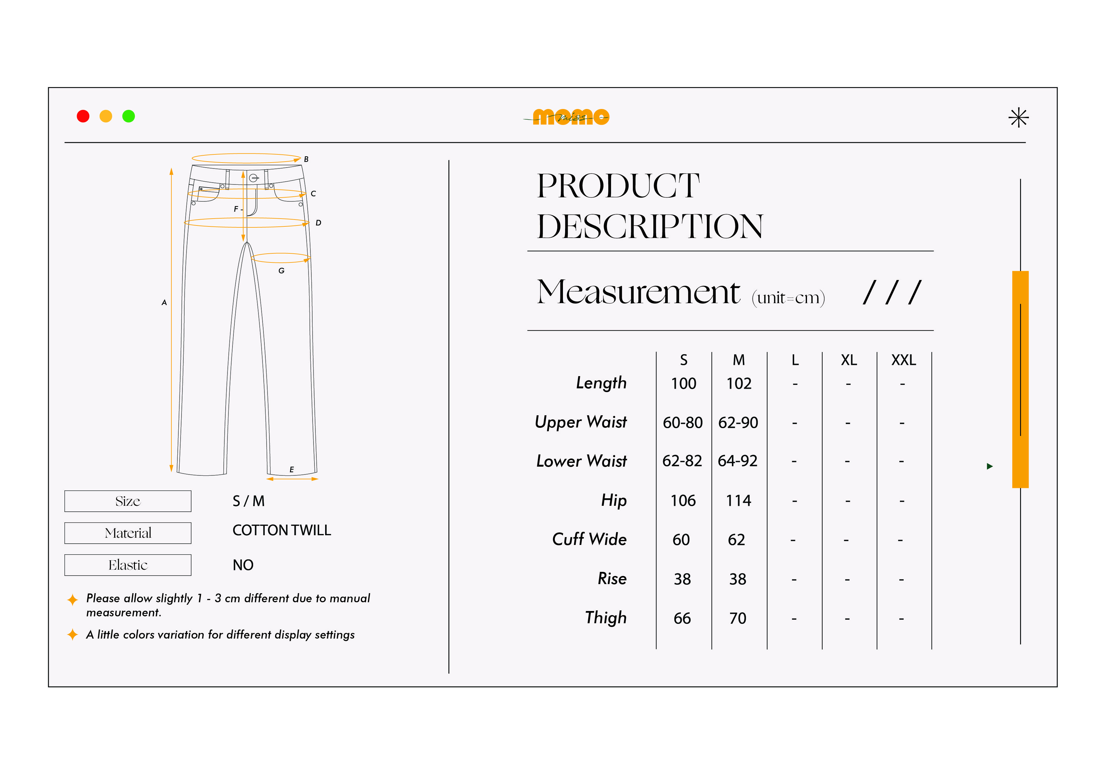 灰&白长裤HIURA STRAIGHT CUT PANTS WHITE &GREY