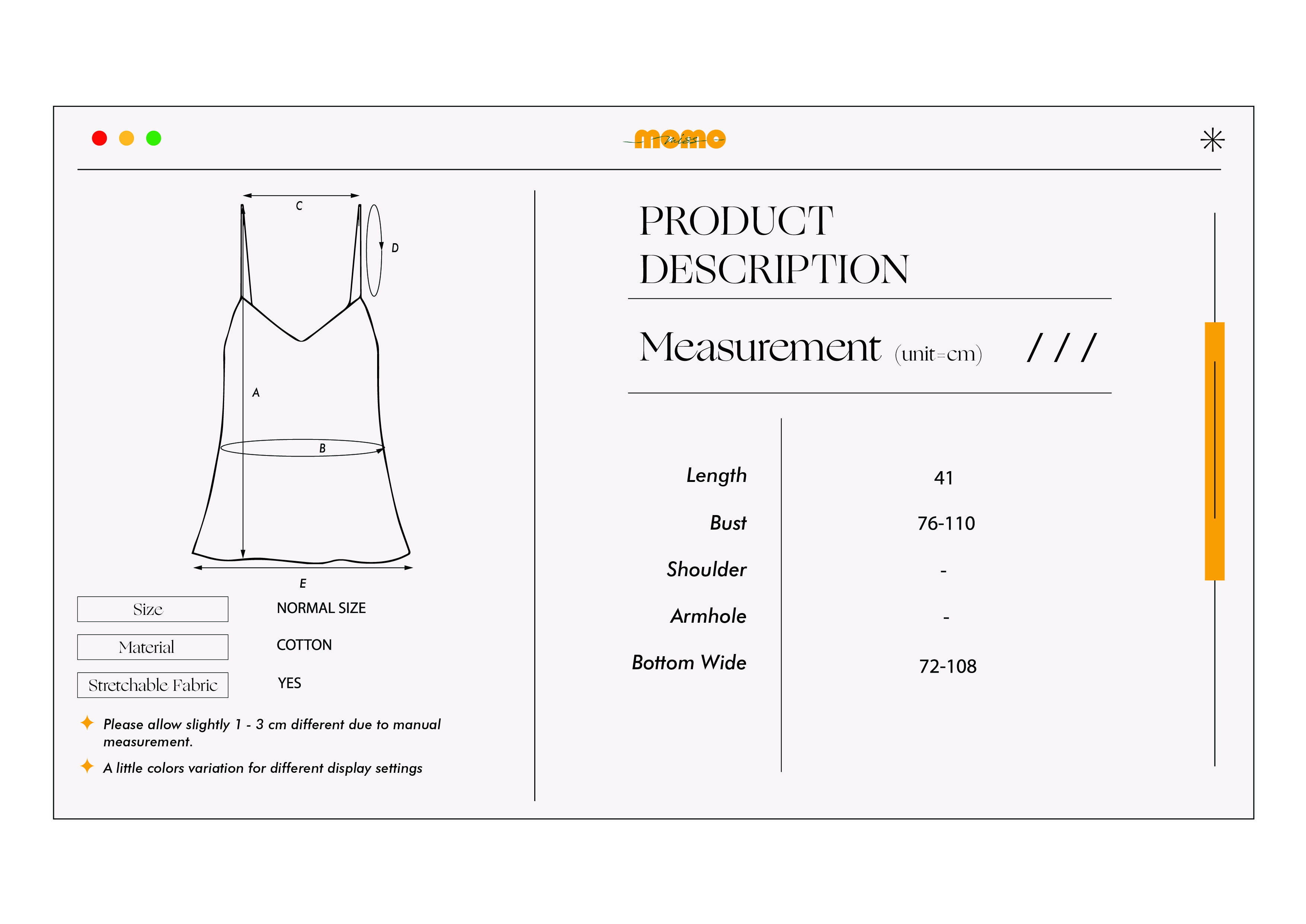 MOMO SQUARE NECK PADDED CAMISOLE NORMAL SIZE