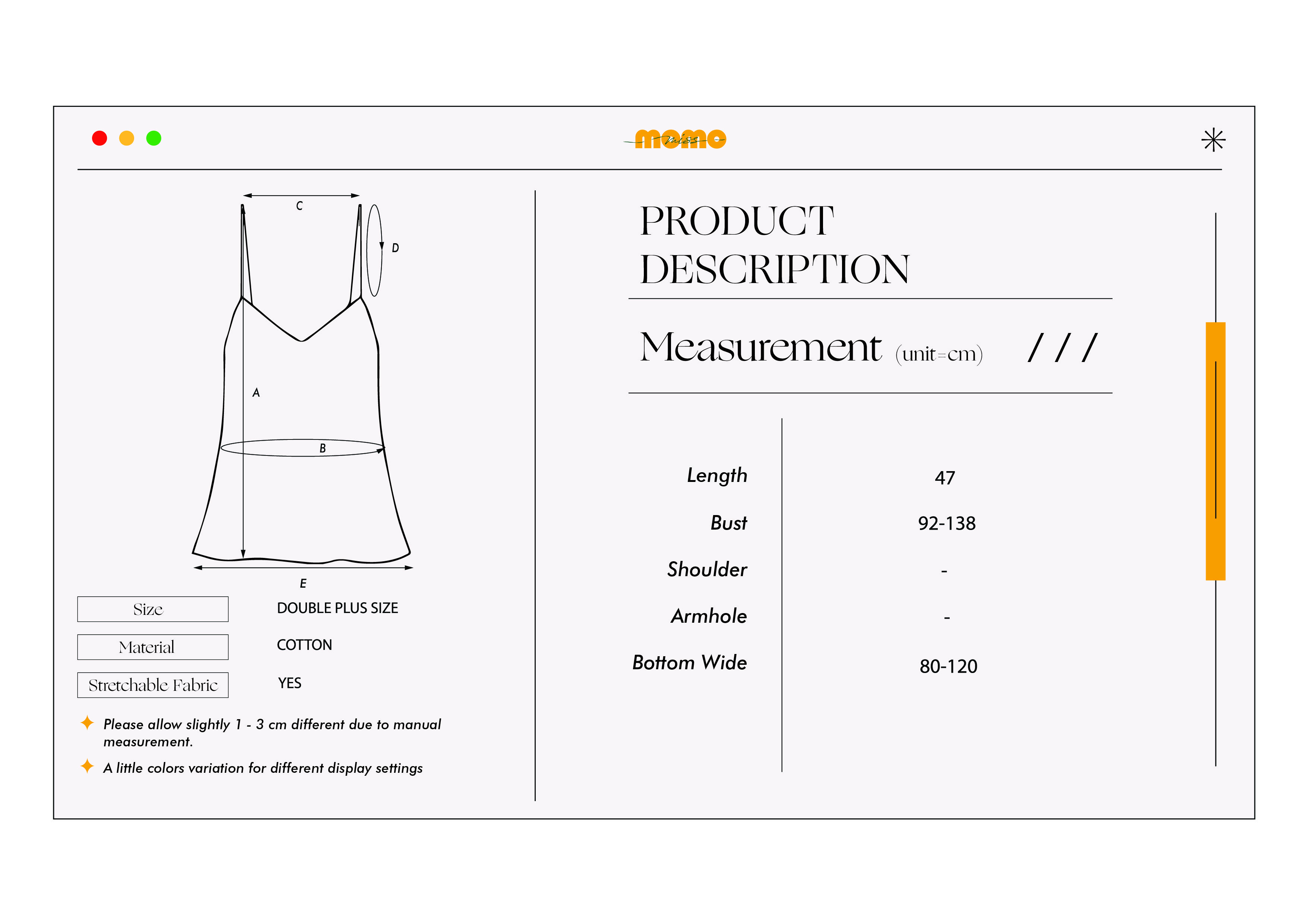 MOMO SQUARE NECK PADDED CAMISOLE DOUBLE PLUS SIZE