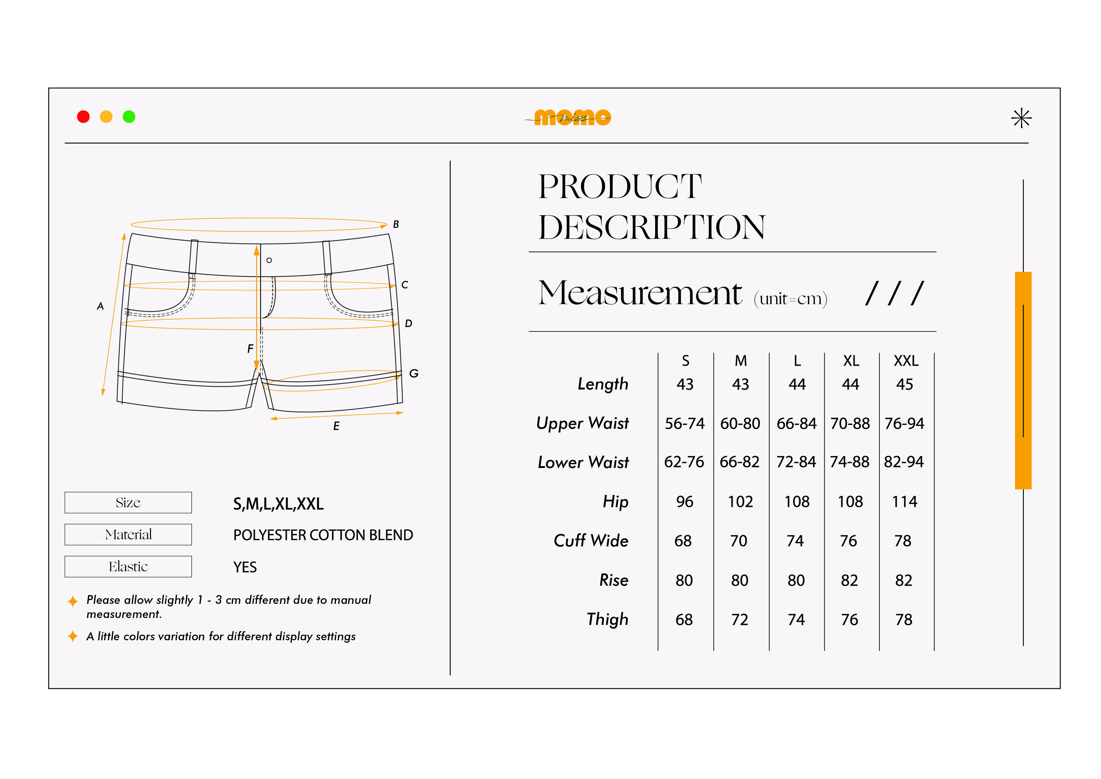 短裤 COLLIN TAILORED PANTS IVORY&BLACK SIZES-XXL