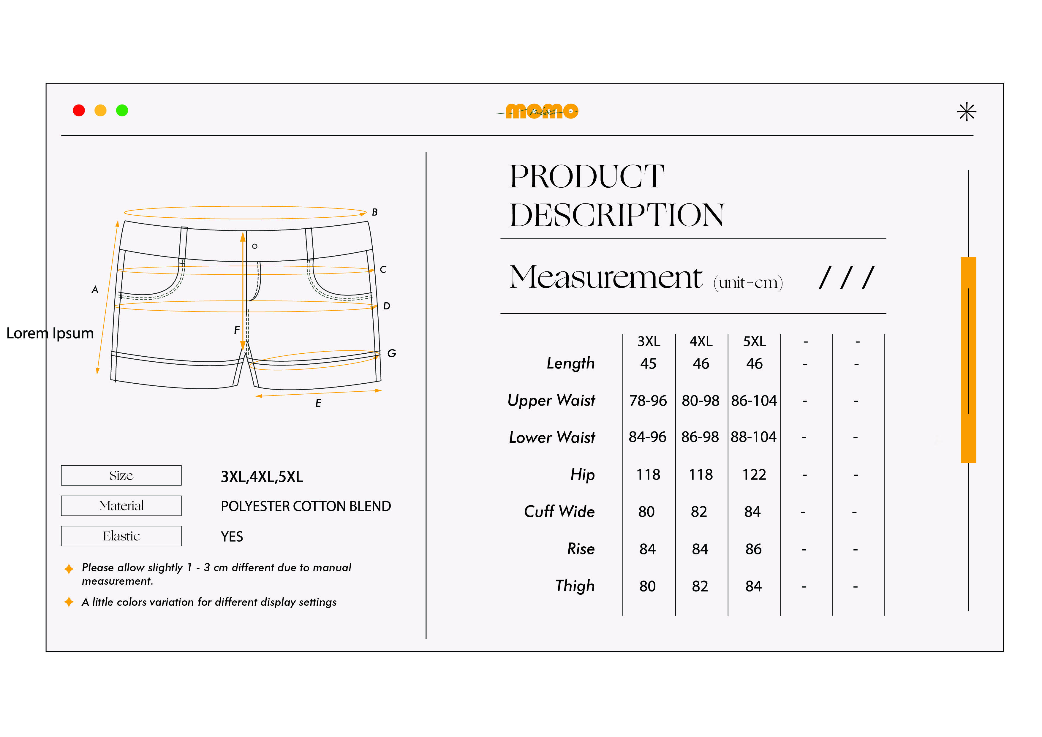 短裤 COLLIN TAILORED PANTS IVORY&BLACK SIZE 3XL-5XL new