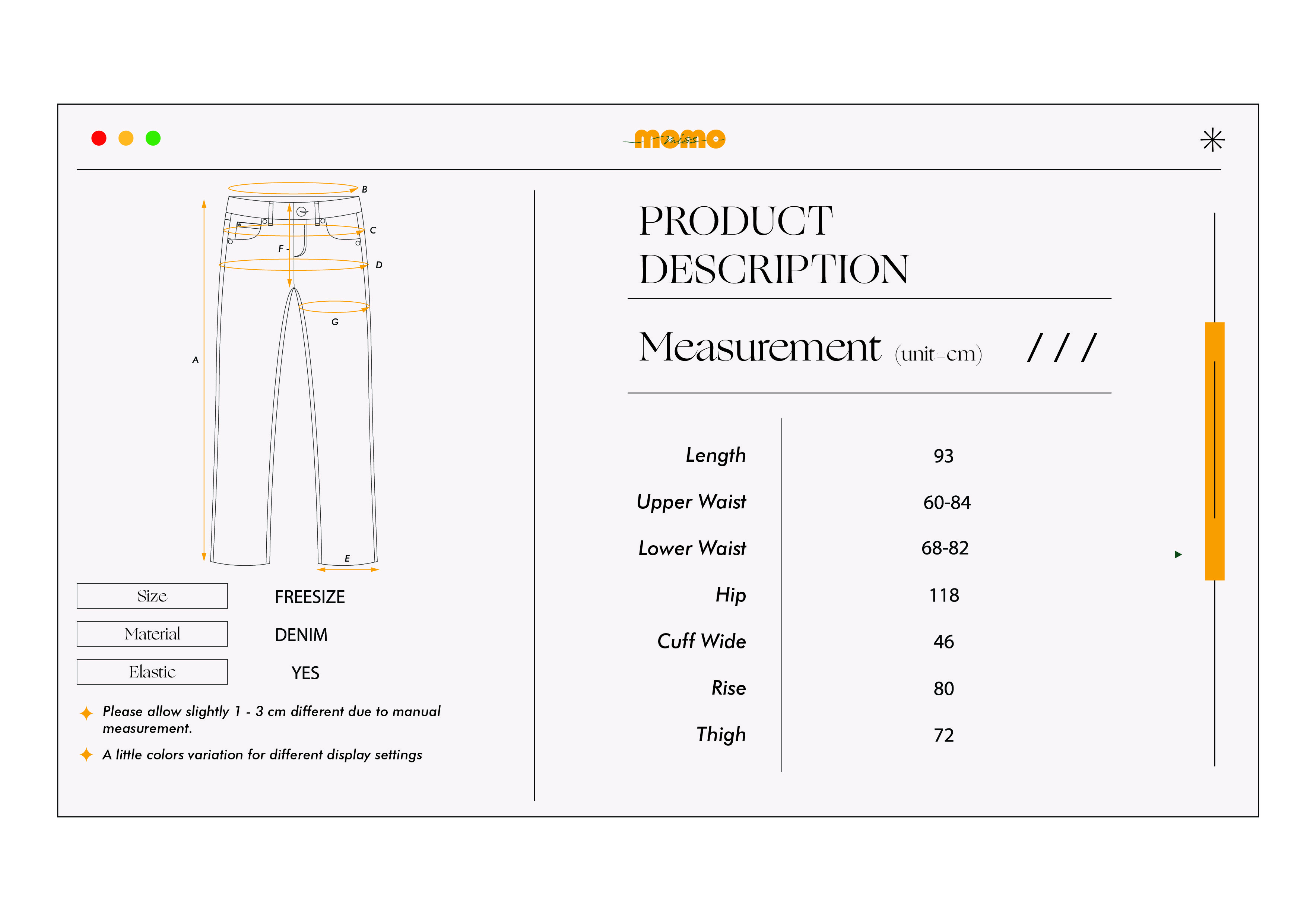 灰&蓝牛仔弯刀裤 NOAH DENIM CURVED PANTS BLUE&GREY