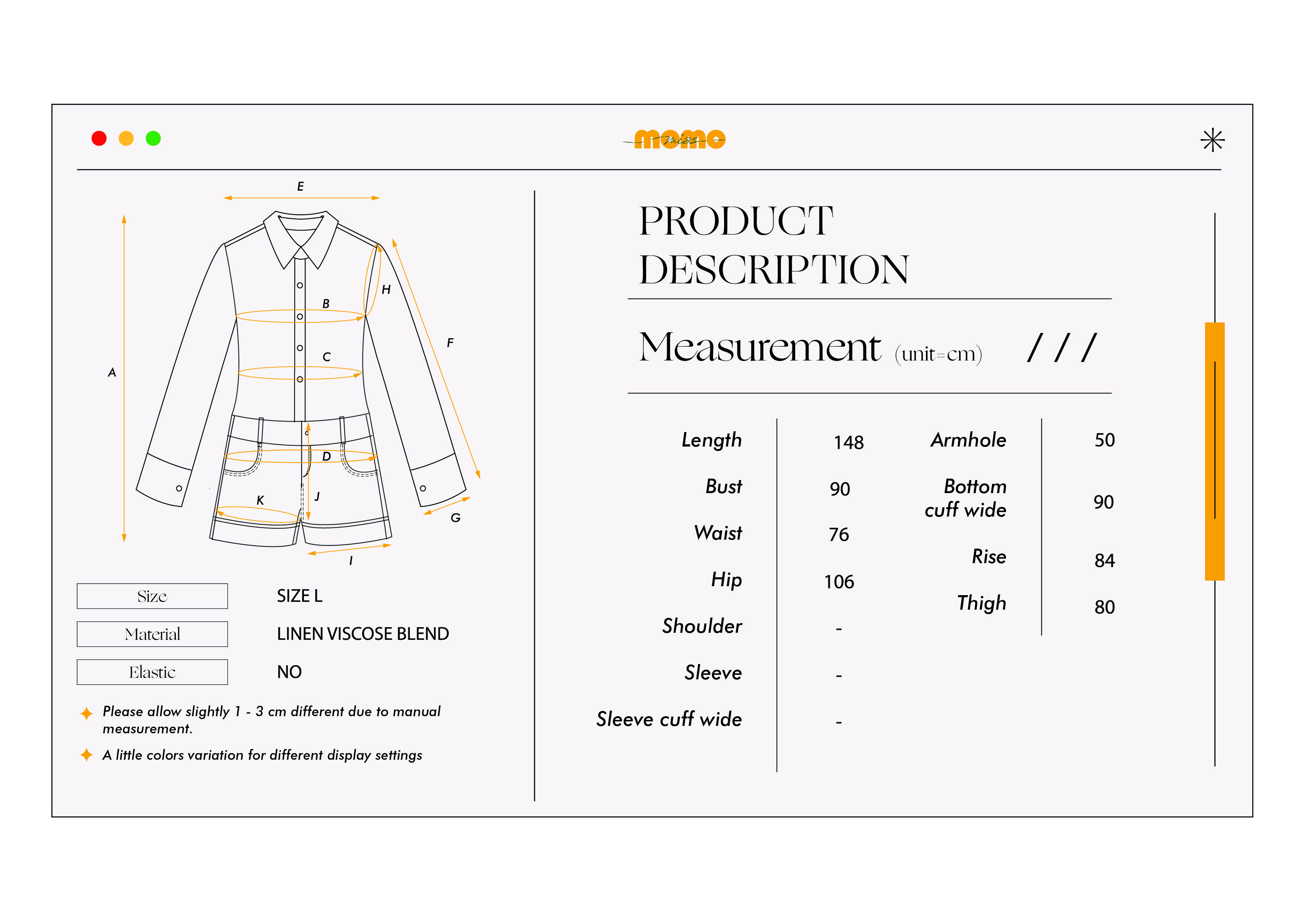 白&杏 连体裤L码NEW