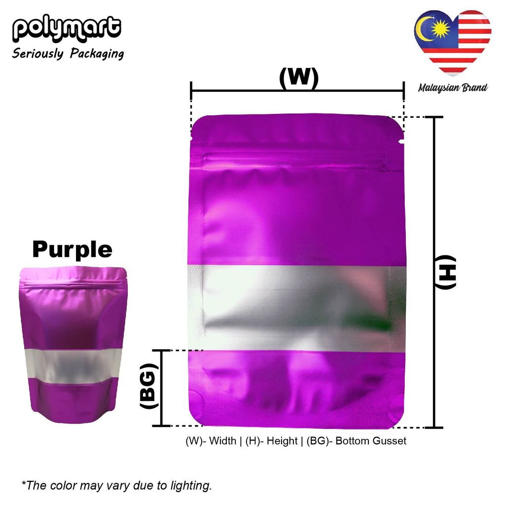 PURPLE_Ziplock with Windows 5 Colors