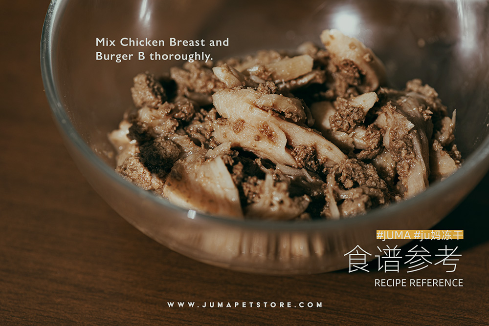 Mix Chicken Breast and Burger B thoroughly