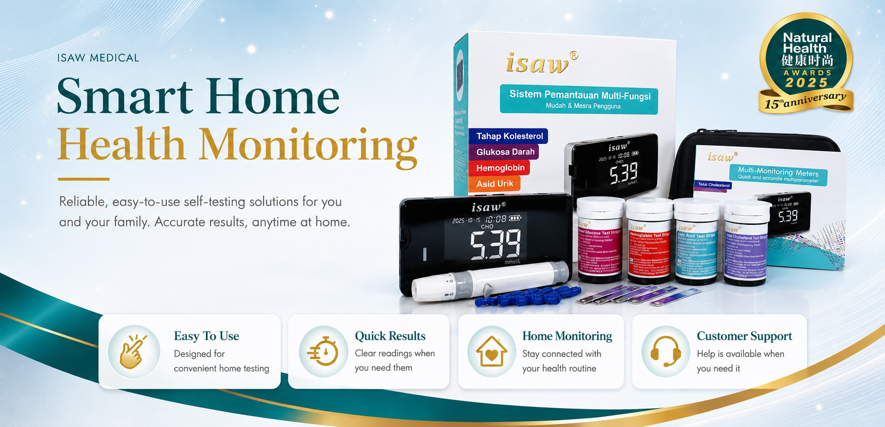 ISAW Medical Smart Home Health Monitoring — home self-testing solutions, Natural Health Awards 2025 and customer benefits