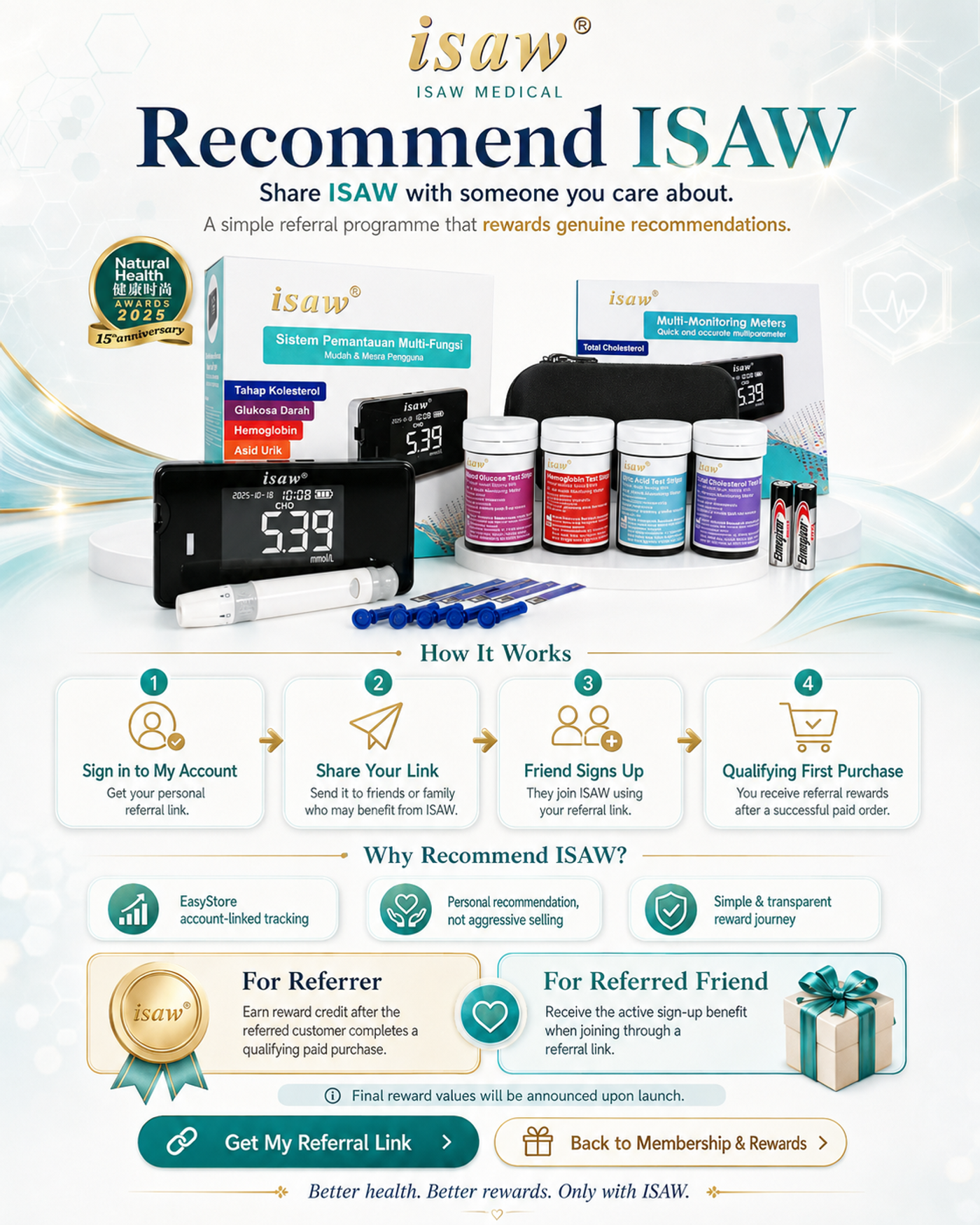Recommend ISAW referral programme enlarged