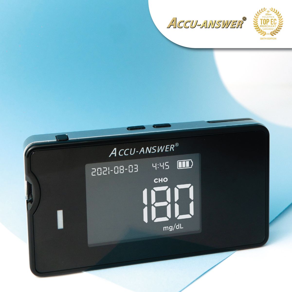 Bacaan tepat kadar 95% dengan Accu-Answer 4 in 1 Multifunctional Blood Glucose Meter