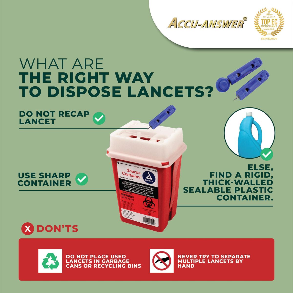 STOP THROWING OUT THE LANCETS WITHOUT ANY PROPER SAFETY!