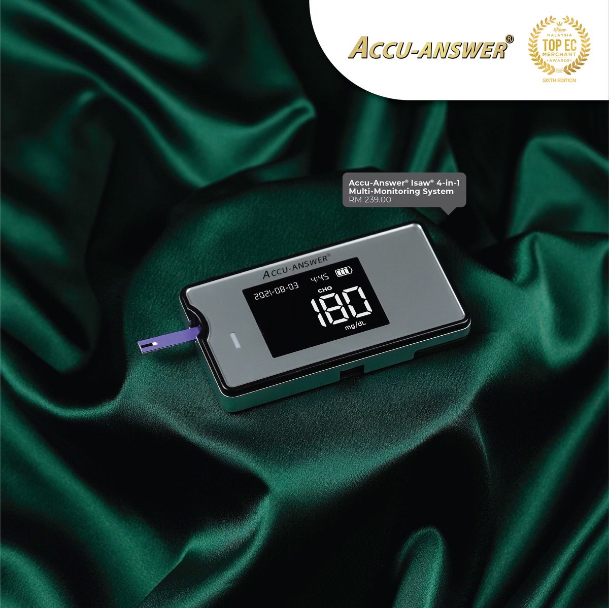 Accu-Answer® isaw® 4 in 1 Multi-Monitoring System comes in two colours; black and grey.