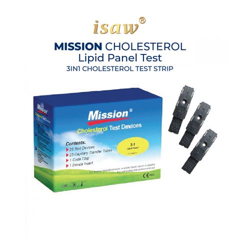 Mission Cholesterol Lipid Panel Test - 3in1 Cholesterol Test strip  (25's/box) – iSaw Medical Official Store Malaysia