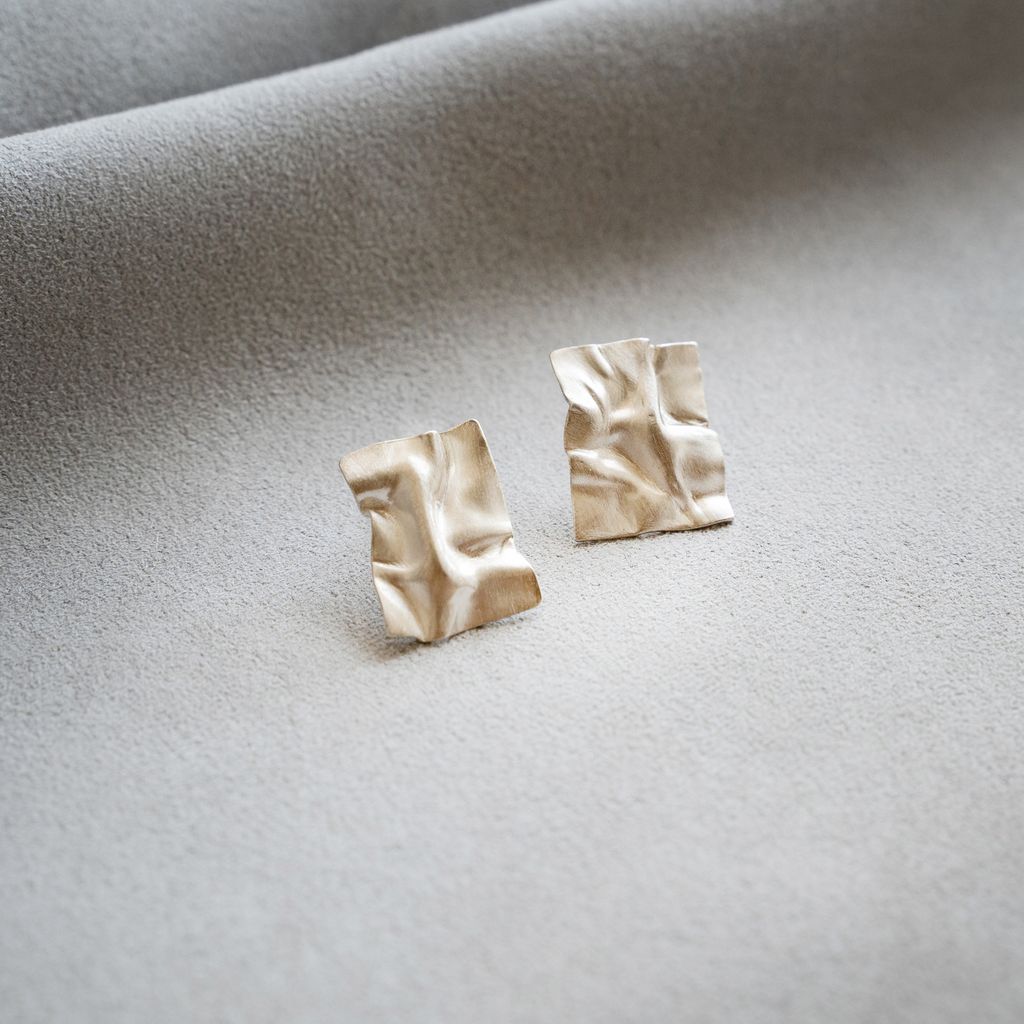 長方水波紋耳環中版－PIPIJUDY手工製作耳環