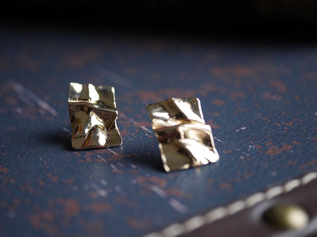 長方水波紋耳環中版－PIPIJUDY手工製作耳環