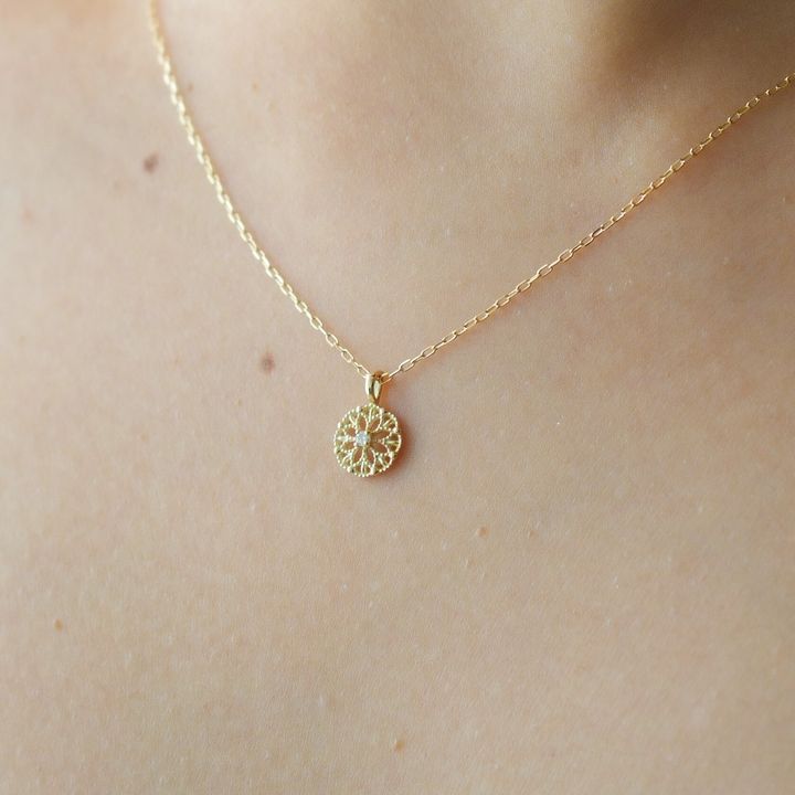 PIPIJUDY K10 雪花蕾絲真鑽項鍊