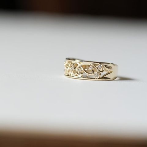 PIPIJUDY K10 月桂蔓影鑽石戒指