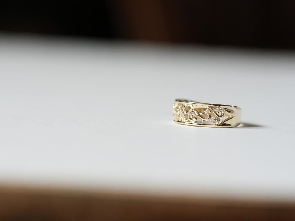 K10 金藤蔓月桂葉戒指