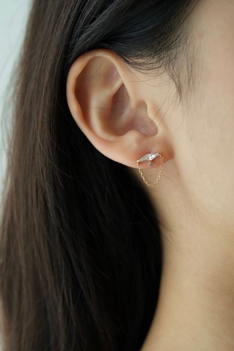 PIPIJUDY K10 靛海密語耳環 倫敦藍拓帕石細節