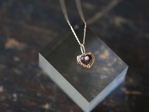 PIPIJUDY K10 心形黑蝶貝鑽石墜飾 細節特寫