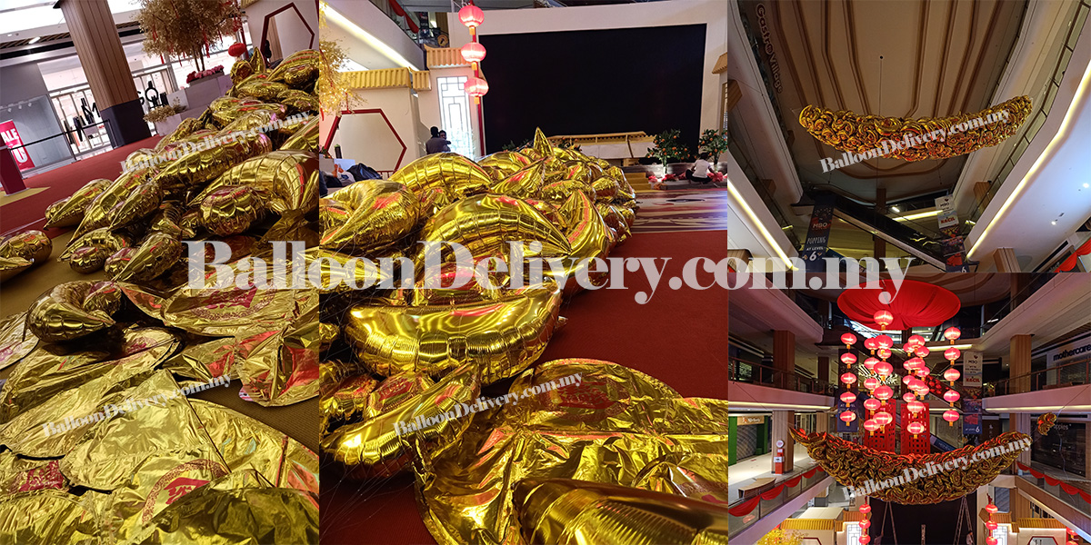 Gold Ingot Balloon Drop @ Atria Mall