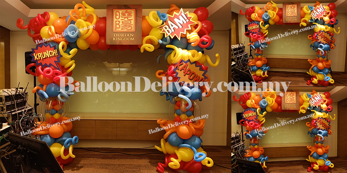 Superhero Balloon Arch for Corporate Dinner