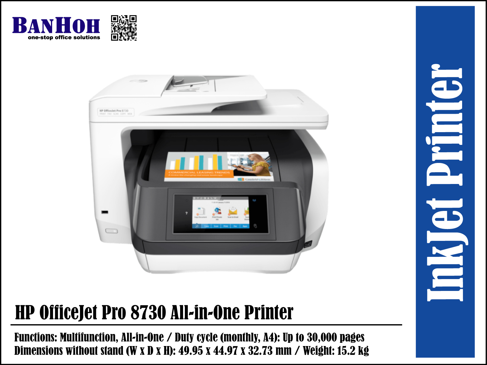 HP OfficeJet Pro 8730 All-in-One Printer – BANHOH SDN BHD