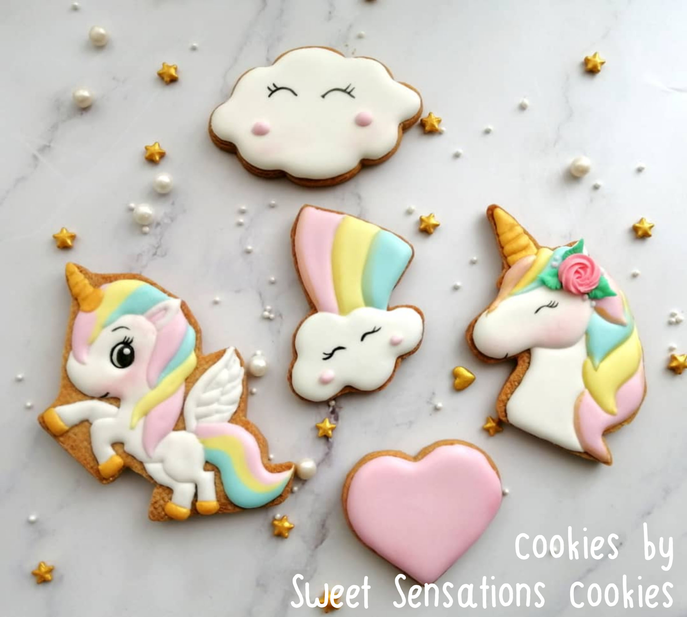 Unicorns & Clouds Cutters and Embosser Set Pony Unicorn Icing Cookies Online Workshop