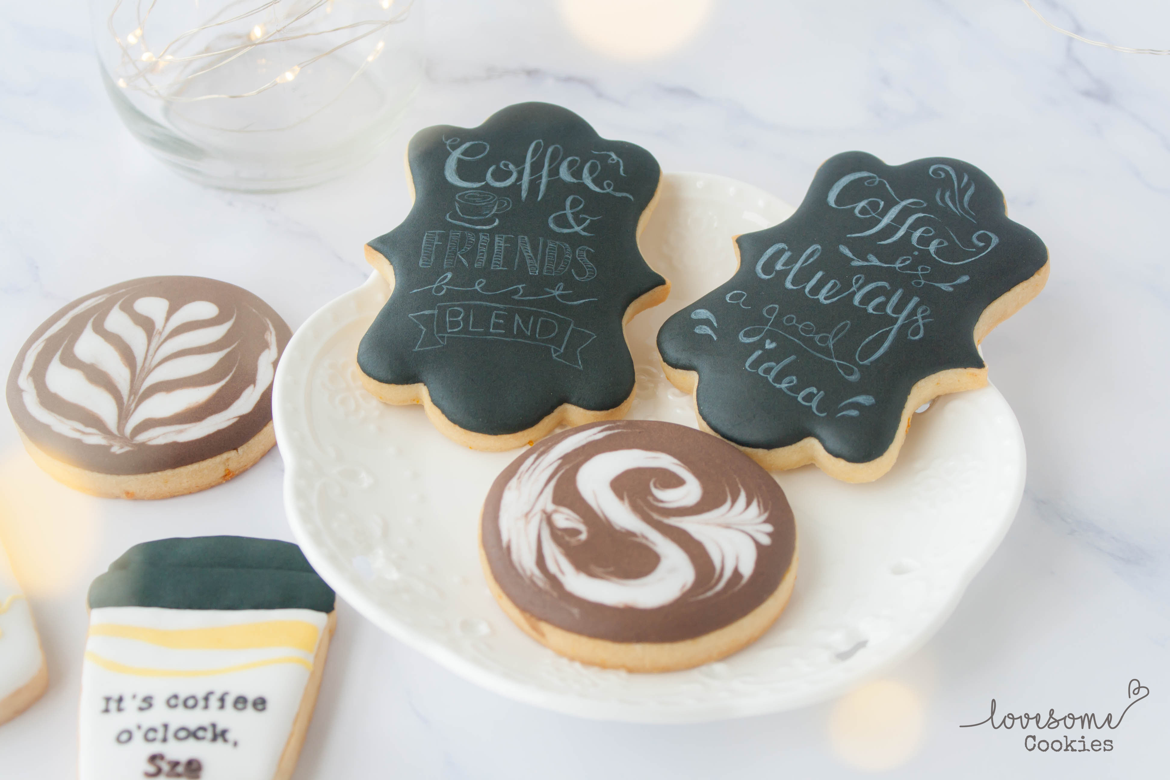 Lovesome Cookies cookier coffee o clock decorating cookie