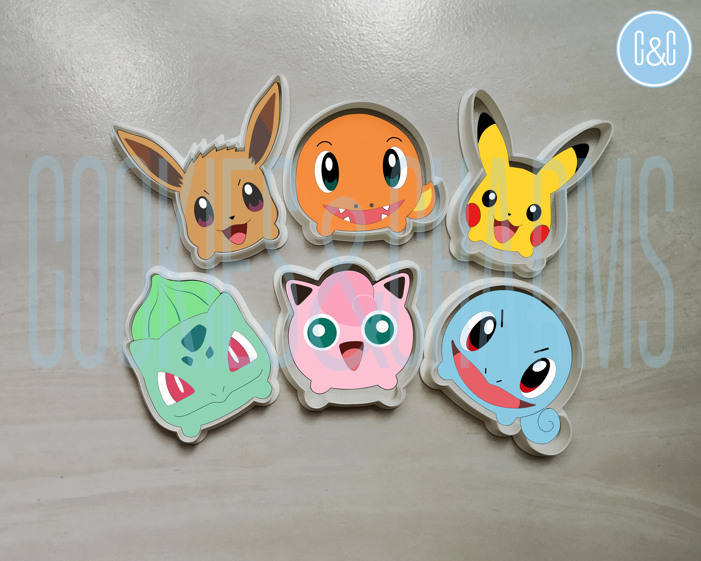 Pokemon Tsum Tsum Cutter | Pikachu, Squirtle, Charmander, Bulbasaur, Jigglypuff, Eevee