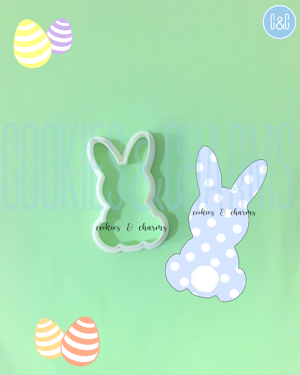 Bunny Silhouette Cutter by Cookies and Charms for Easter