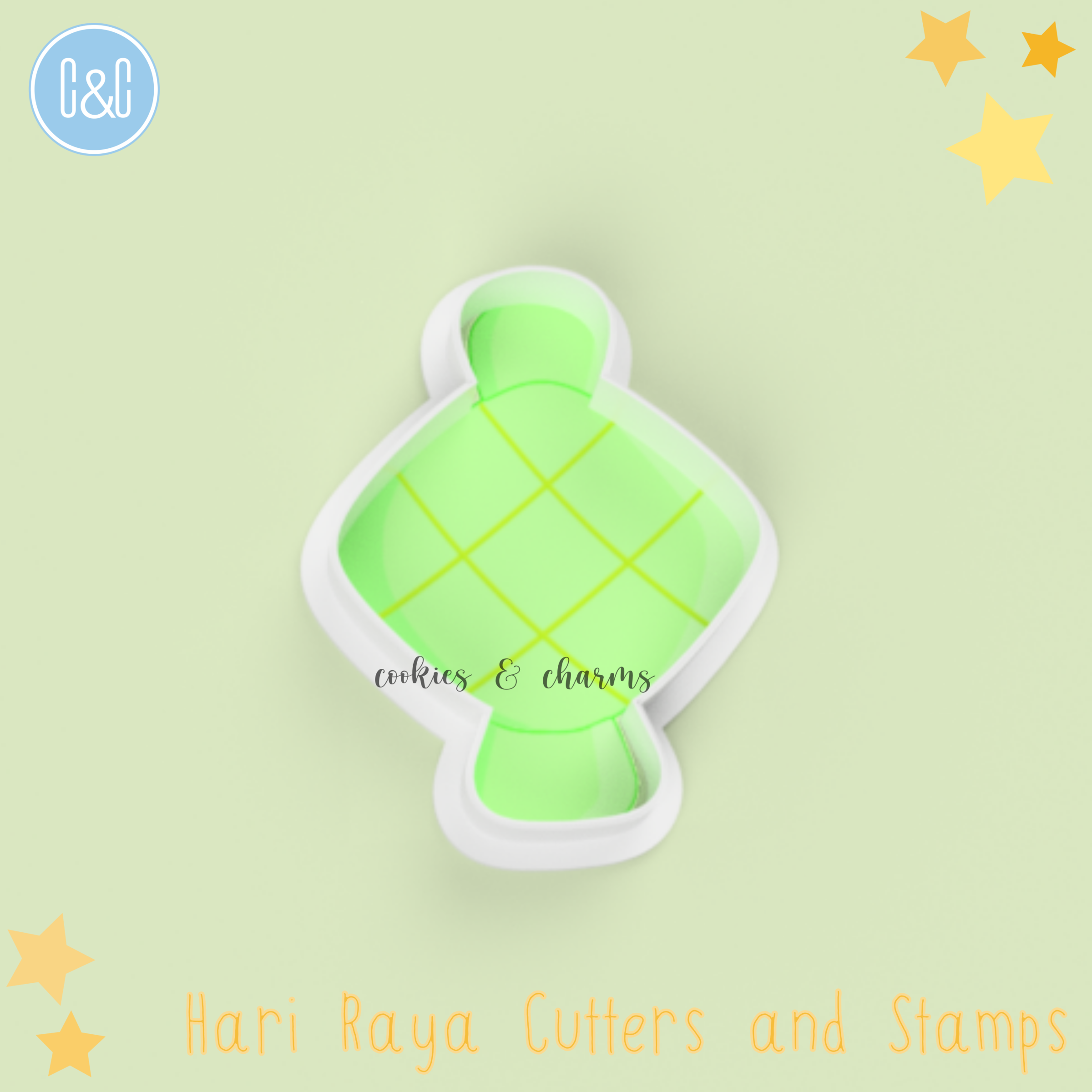 Hari Raya Chubby Single Ketupat Cutter & Embosser set
