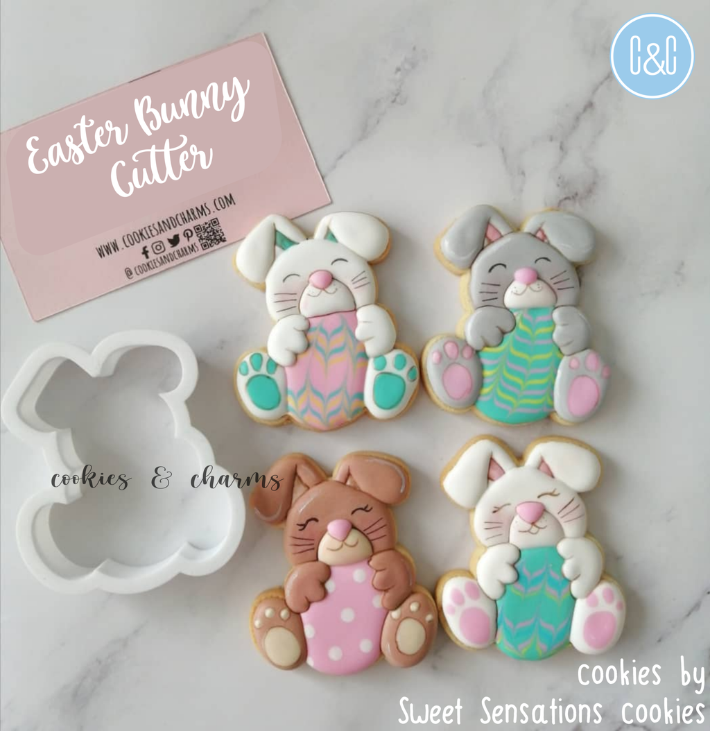 Easter bunny with Egg Cutter, Cookie sample by sweet sensations cookies