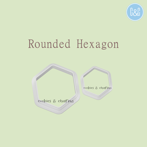 Round Hexagon Clay Cutters with Cookies and Charms