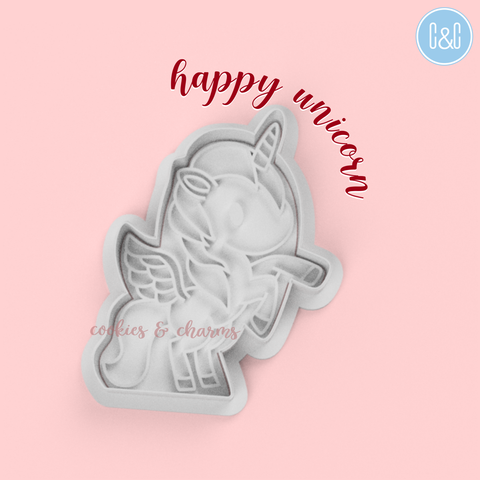 Happy Unicorn Cutter and Embosser by cookies and charms