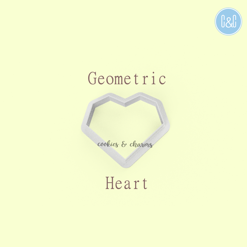 Geometric Heart Clay Cutter from cookies and charms