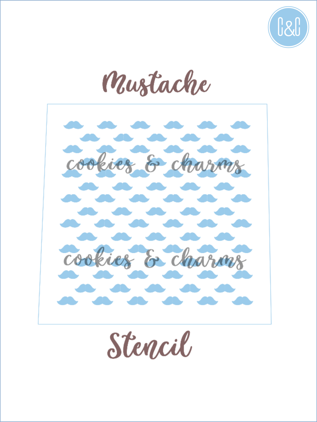 Mustache Stencil perfect Fathers day