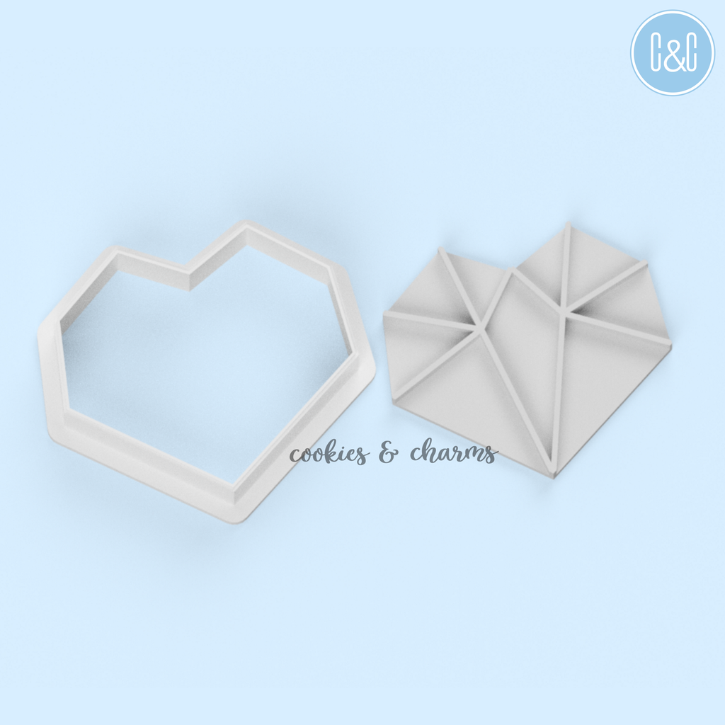 geometric with imprint cookie cutter for valentine